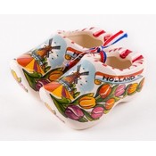 Typisch Hollands Clogs of tulip decor on a ribbon of 7 cm