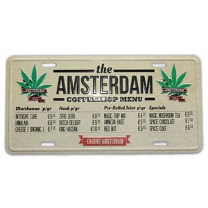 Typisch Hollands Amsterdam License plate - Coffeeshop menu