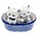 Heinen Delfts blauw Salt and Pepper kittens in Blue Basket