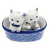 Heinen Delfts blauw Salt and Pepper kittens in Blue Basket
