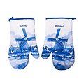 Heinen Delfts blauw Ovenwanten Molen - Delfts
