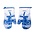 Heinen Delfts blauw Oven mitts Holland - Windmill landscape - Delft blue