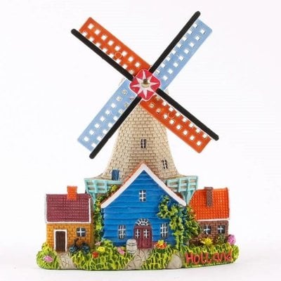Matix Magnetic polystone windmill with house - grey/blue