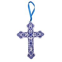 Heinen Delfts blauw Christmas ornament Cross Delft blue