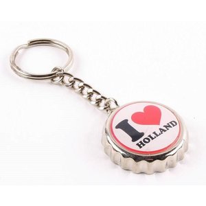 Typisch Hollands Keychain kroonkurk I love Holland