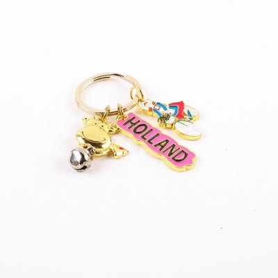 Typisch Hollands Keychain charms cow / bicycle Holland gold