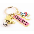 Typisch Hollands Keychain charms cow / bicycle Holland gold