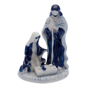 Heinen Delfts blauw Holy Family klein- Jozef en Maria