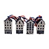 Typisch Hollands Kerstversiering - Delfts blauwe huisjes (4-pack)