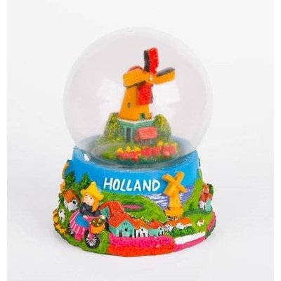 Typisch Hollands Wasserkugel Windmühlenlandschaft Holland 10 cm