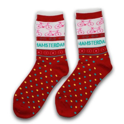 Holland sokken Ladies socks - Red - Bike