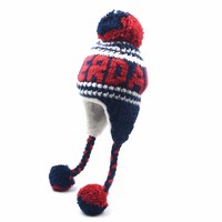 Robin Ruth Fashion Amsterdam hat - Cable pattern - Navy / Red