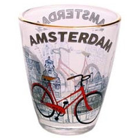 Typisch Hollands Borrelglas - Fiets - Amsterdam