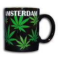 Typisch Hollands Amsterdamer Becher mit Cannabisblatt in Geschenkbox