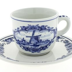 Delfts blauw koffie-thee servies