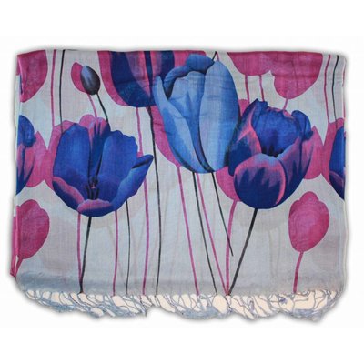 Robin Ruth Fashion Women's scarf with Tulip print - Purple and violet