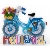 Typisch Hollands Magneet fiets blauw Holland