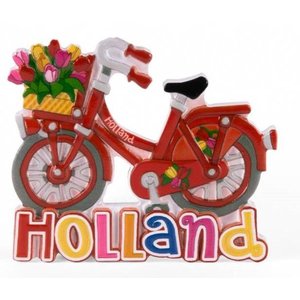 Typisch Hollands Magneet fiets rood Holland