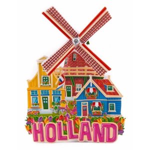 Typisch Hollands Magneet Holland Molen (draaiend)