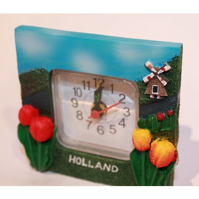 Typisch Hollands Table-Buro-clock Holland - Windmill and Tulips