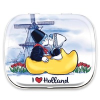 Typisch Hollands Dose mit Minimints - Küssendes Paar im Clog
