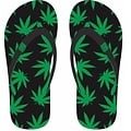 TTD Gifts Slippers Cannabis Happy -Green