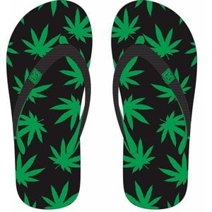 TTD Gifts Slippers Cannabis Happy -Green