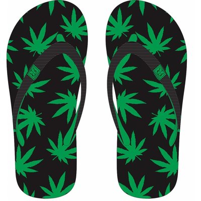 Robin Ruth Fashion Slippers Cannabis Happy -Green