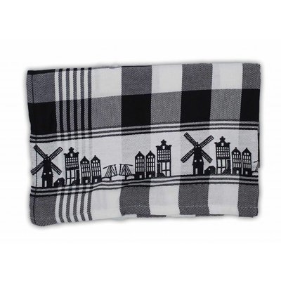 Typisch Hollands Tea towel black and white Facades