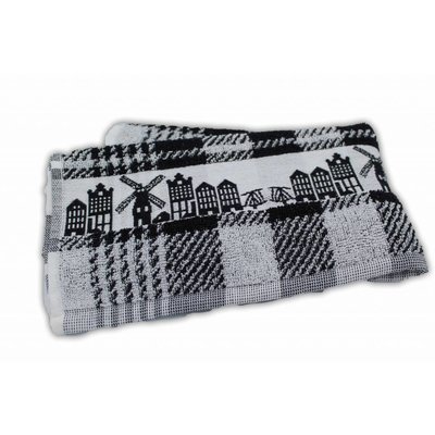 TTD Gifts Kitchen towel Black White facades - skyline