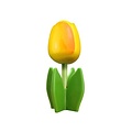 Nijhuis  Wooden tulip on base 14 cm - Yellow - Orange