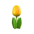 Typisch Hollands Houten tulp op voet 14 cm - Geel - Orange