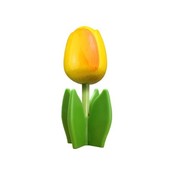 Typisch Hollands Wooden tulip on foot 14 cm - Yellow Orange