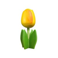 Nijhuis  Houten tulp op voet 14 cm - Geel - Orange