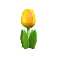 Typisch Hollands Houten tulp op voet 14 cm - Geel - Orange