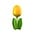 Nijhuis  Houten tulp op voet 14 cm - Geel - Orange