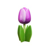 Typisch Hollands Wooden tulip on foot 14 cm - Violet