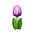 Nijhuis  Houten tulp op voet 14 cm - Violet