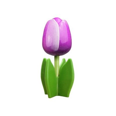 Nijhuis  Houten tulp op voet 14 cm - Violet