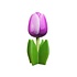 Nijhuis  Houten tulp op voet 14 cm - Violet