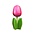 Typisch Hollands Wooden tulip on foot 14 cm - Deep - Pink