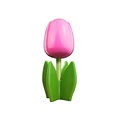 Typisch Hollands Wooden tulip on foot 14 cm -Pink - White
