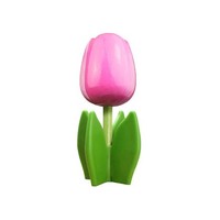 Nijhuis  Wooden tulip on base 14 cm - Pink - White
