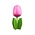 Nijhuis  Wooden tulip on base 14 cm - Pink - White