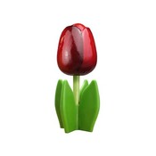 Typisch Hollands Houten tulp op voet 14 cm Donker Rood