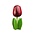 Nijhuis  Houten tulp op voet 14 cm Donker Rood