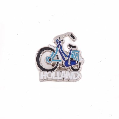 Typisch Hollands Pin fiets blauw Holland zilver