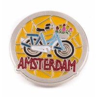 Typisch Hollands Pin blau Fahrrad Amsterdam Silber