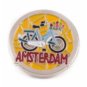 Matix Pin blau Fahrrad Amsterdam Silber