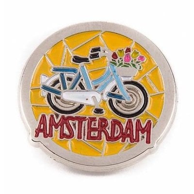 Typisch Hollands Pin blue bicycle Amsterdam silver